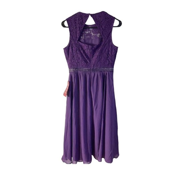TRUTH & FABLE Womens Sleeveless Lace Trim Bridesmaid Maxi Dress Violet Size s - Picture 9 of 10